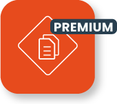 Icono de documento Premium sobre fondo naranja.