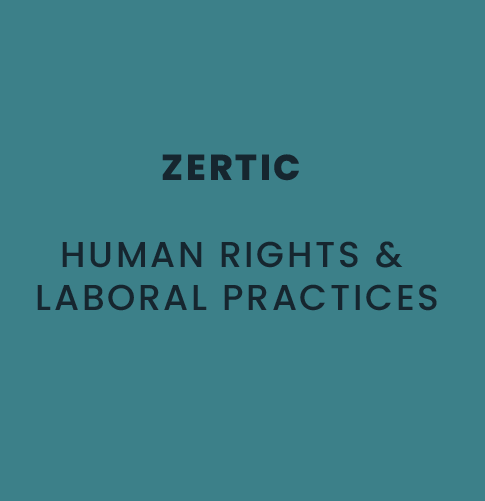 ZERTIC Human Rights & Laboral Practices text on teal