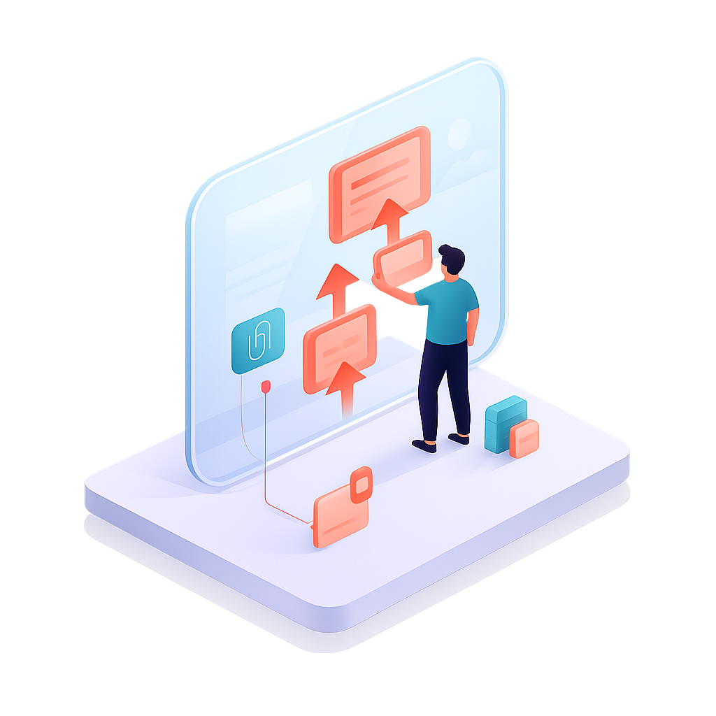 Person interacting with digital flowchart on a large screen. Person interacting with digital flowchart on a large screen.