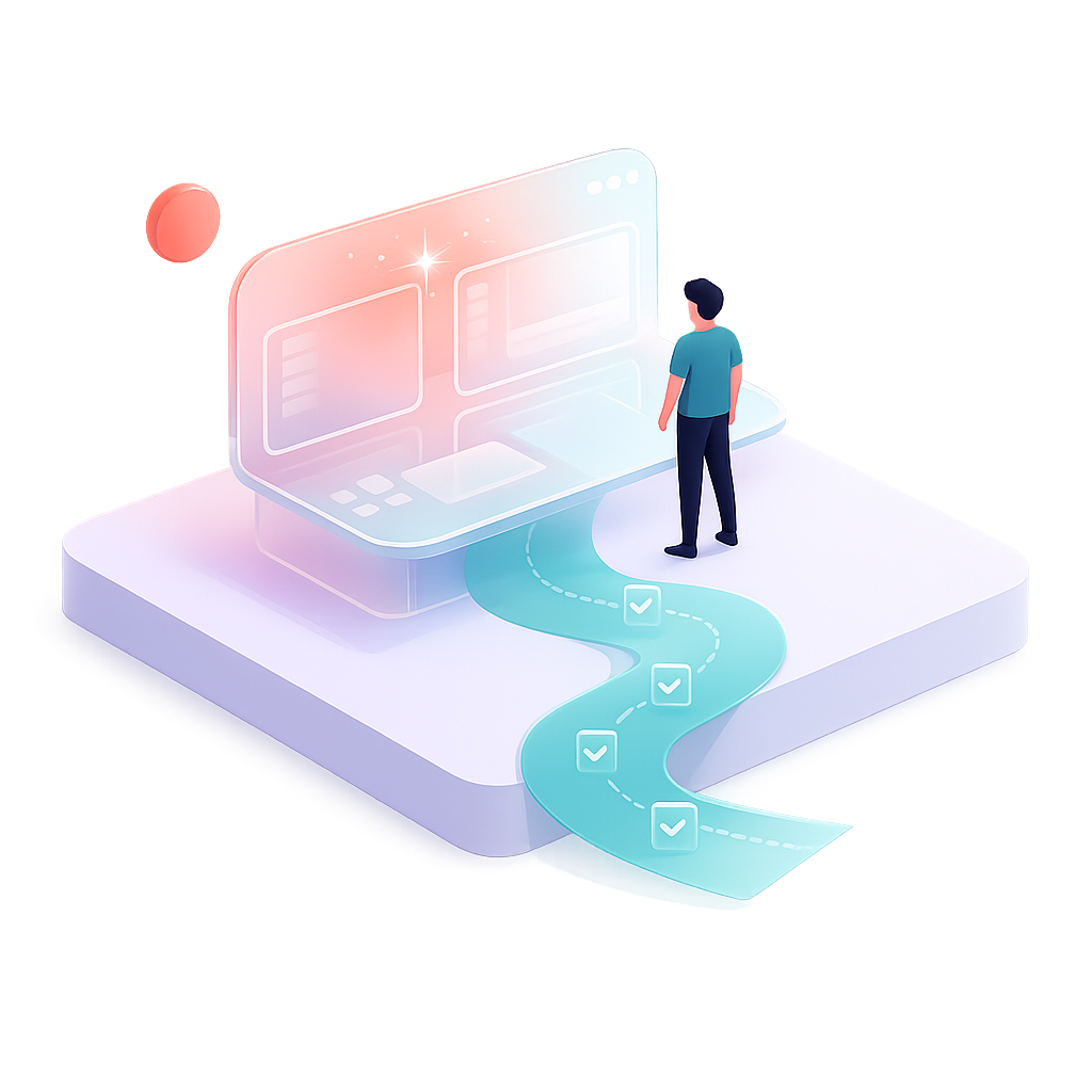 Person standing before futuristic digital interface with Person standing before futuristic digital interface with