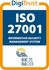 DigiTrust ISO 27001 certification badge for information