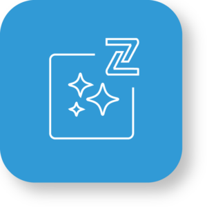 Blue app icon with stars and a Z symbol.