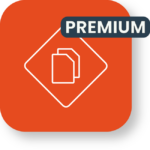 Orange icon with white document symbol, PREMIUM label.