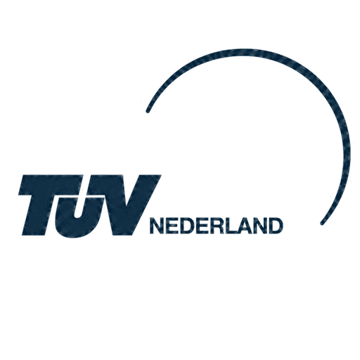 TÜV Nederland logo with blue text and partial circle design.